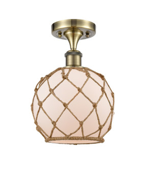 Ballston LED Semi-Flush Mount in Antique Brass (405|516-1C-AB-G121-8RB-LED)