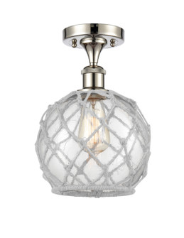Ballston LED Semi-Flush Mount in Polished Nickel (405|516-1C-PN-G122-8RW-LED)
