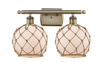 Ballston Two Light Bath Vanity in Antique Brass (405|516-2W-AB-G121-8RB)