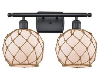 Ballston Two Light Bath Vanity in Matte Black (405|516-2W-BK-G121-8RB)