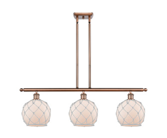 Ballston Three Light Island Pendant in Antique Copper (405|516-3I-AC-G121-8RW)