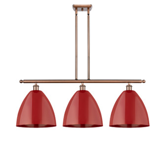 Ballston Three Light Island Pendant in Antique Copper (405|516-3I-AC-MBD-12-RD)