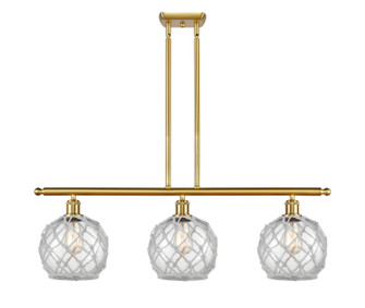Ballston Three Light Island Pendant in Satin Gold (405|516-3I-SG-G122-8RW)