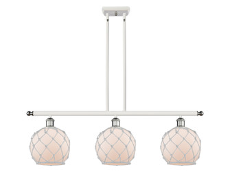 Ballston Three Light Island Pendant in White Polished Chrome (405|516-3I-WPC-G121-8RW)