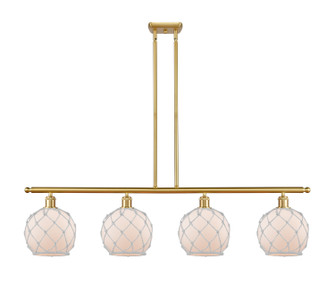 Ballston Four Light Island Pendant in Satin Gold (405|516-4I-SG-G121-8RW)