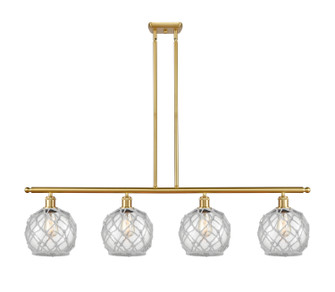 Ballston Four Light Island Pendant in Satin Gold (405|516-4I-SG-G122-8RW)