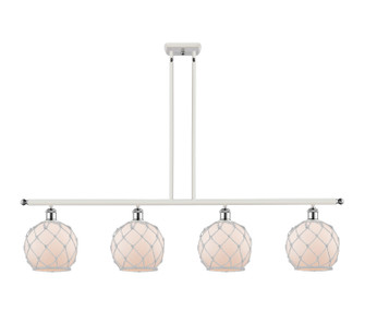 Ballston Four Light Island Pendant in White Polished Chrome (405|516-4I-WPC-G121-8RW)