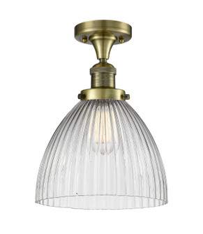 Franklin Restoration One Light Semi-Flush Mount in Antique Brass (405|517-1CH-AB-G222)