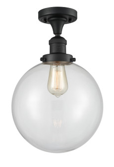 Franklin Restoration One Light Semi-Flush Mount in Matte Black (405|517-1CH-BK-G202-10)