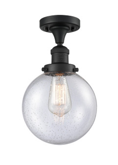 Franklin Restoration LED Semi-Flush Mount in Matte Black (405|517-1CH-BK-G204-8-LED)