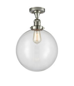 Franklin Restoration One Light Semi-Flush Mount in Polished Nickel (405|517-1CH-PN-G202-12)