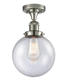 Franklin Restoration One Light Semi-Flush Mount in Polished Nickel (405|517-1CH-PN-G204-8)