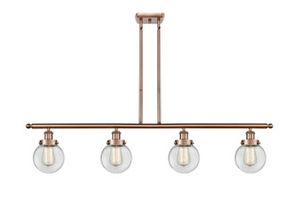 Ballston Urban Four Light Island Pendant in Antique Copper (405|916-4I-AC-G202-6)