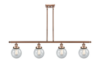 Ballston Urban Four Light Island Pendant in Antique Copper (405|916-4I-AC-G204-6)
