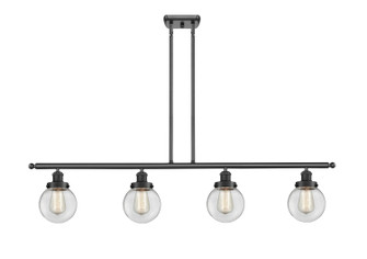 Ballston Urban Four Light Island Pendant in Matte Black (405|916-4I-BK-G202-6)