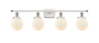 Ballston Urban Four Light Bath Vanity in White Polished Chrome (405|916-4W-WPC-G201-6)