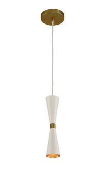 Milo LED Mini Pendant in White and Vintage Brass (33|310410WVB)