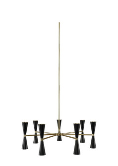 Milo LED Chandelier in Black and Vintage Brass (33|310471BVB)