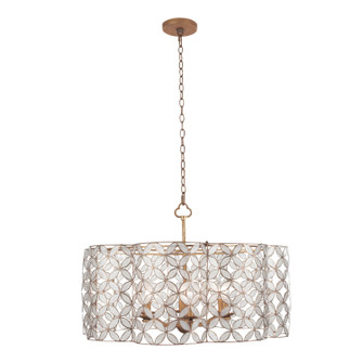 Maurelle Six Light Pendant in Oxidized Gold Leaf (33|515050OL)