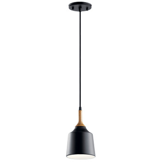 Danika One Light Mini Pendant in Black (12|43682BK)