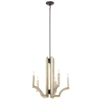 Botanica Five Light Chandelier in Anvil Iron (12|44260AVI)