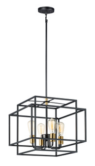 Liner Four Light Pendant in Black / Satin Brass (16|10247BKSBR)