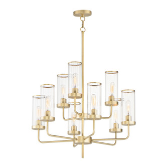Crosby Nine Light Chandelier in Satin Brass (16|11479CRSBR)