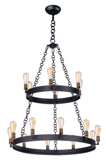 Noble 16 Light Chandelier in Black / Natural Aged Brass (16|26277BKNAB)