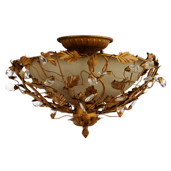 Elegante Three Light Semi-Flush Mount in Etruscan Gold (16|2859EG)