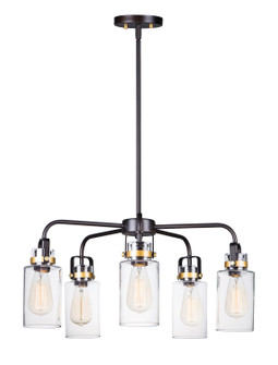 Magnolia Five Light Pendant in Bronze / Gold (16|30175CLBZGLD)