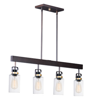Magnolia Four Light Linear Pendant in Bronze / Gold (16|30176CLBZGLD)