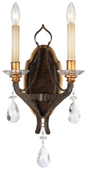 Chateau Nobles Two Light Wall Sconce in Raven Bronze With Sunburst Gold Leaf Highlights (29|N6452-652)
