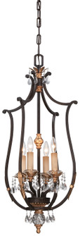Bella Cristallo Four Light Pendant in French Bronze w/Gold Leaf Highlights (29|N6644-258B)