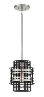 Presten One Light Mini Pendant in Brushed Nickle With Sand Coal (29|N7980-420)