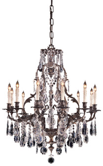 Crystal 12 Light Chandelier in Oxidized Brass (29|N950201)