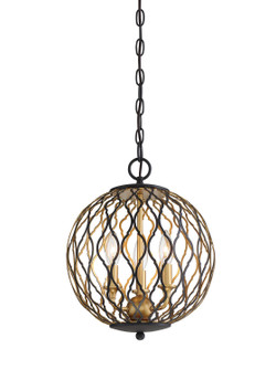 Gilded Glam Three Light Pendant in Sand Coal w/Painted And Plated Honey Gold (7|2403-680)