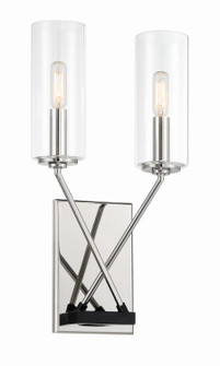 Highland Crossing Two Light Wall Sconce in Coal W/Polished Nickel Highlig (7|2492-572)