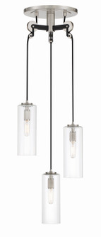 Pullman Junction Three Light Pendant in Coal w/Brushed Nickel (7|2897-691)