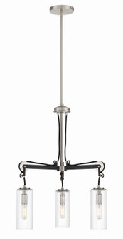 Pullman Junction Three Light Chandelier in Coal w/Brushed Nickel (7|2898-691)