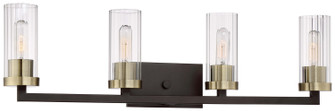 Ainsley Court Four Light Bath in Aged Kinston Bronze w/Brushed Brass Highlights (7|3044-560)