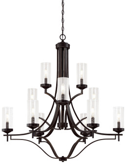 Elyton 12 Light Chandelier in Downton Bronze With Gold Highl (7|4646-579)