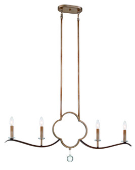 Ava Libertine Four Light Island Pendant in Pale Gold w/Distressed Bronze (7|4834-690)