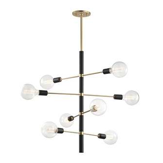 Astrid Eight Light Chandelier in Aged Brass (428|H178808-AGB/BK)
