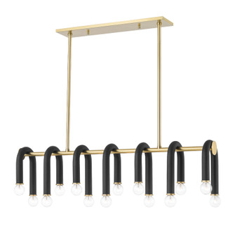 Whit 14 Light Linear in Aged Brass/Black (428|H382914-AGB/BK)