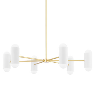 Kira 12 Light Chandelier in Aged Brass/Soft White Combo (428|H484812-AGB/SWH)