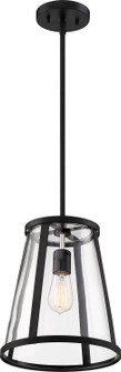 Bruge One Light Pendant in Matte Black / Clear Glass (72|60-6699)