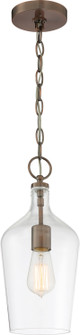 Hartley One Light Pendant in Antique Copper / Clear Glass (72|60-6748)