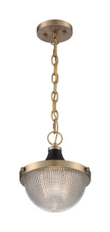 Faro One Light Pendant in Burnished Brass / Black Accents (72|60-7059)