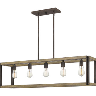 Finn Five Light Island Chandelier in Rustic Black (10|FNN542RK)