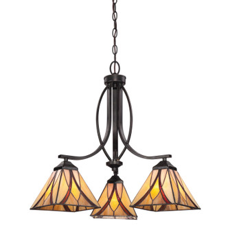 Asheville Three Light Chandelier in Valiant Bronze (10|TFAS5003VA)